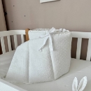 Protectie laterala patut bebe din muselina – Buline milky (7)